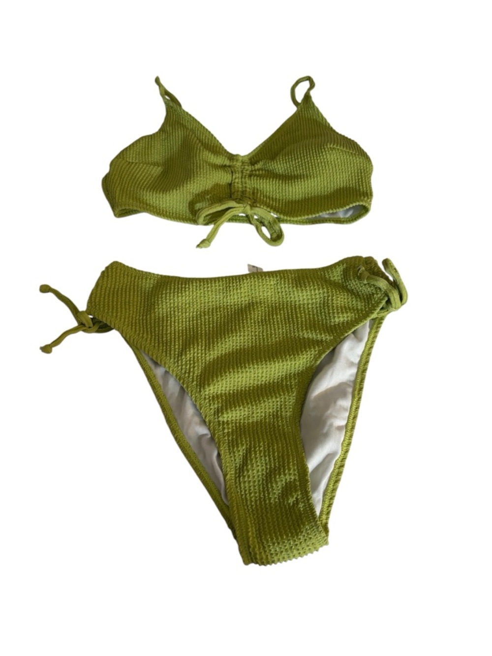SHEIN Lime Green Textured Bikini Bottom
